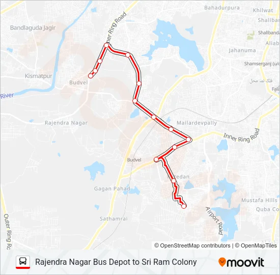 95KD Bus Line Map