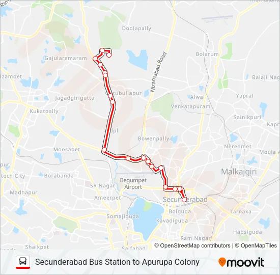 29R Bus Line Map