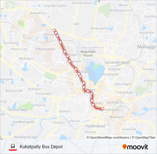 185 bus Line Map