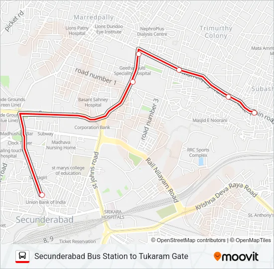 38E Bus Line Map