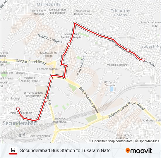 38E bus Line Map