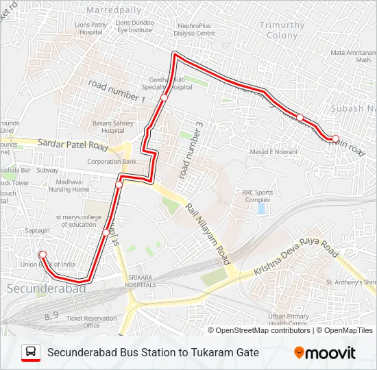38E Bus Line Map