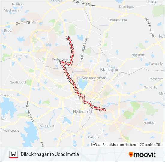 158J/D Bus Line Map