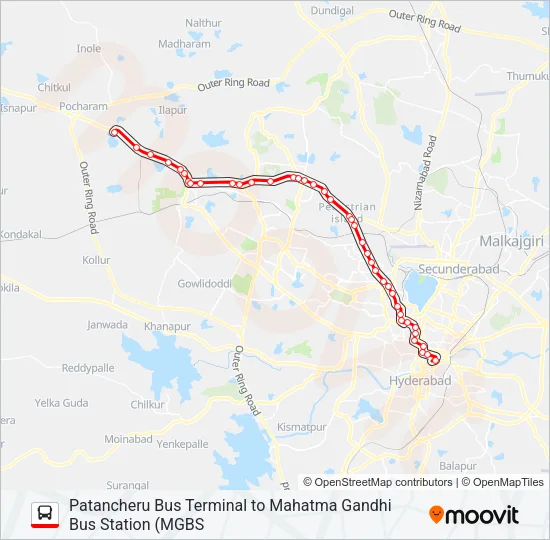 225A Bus Line Map