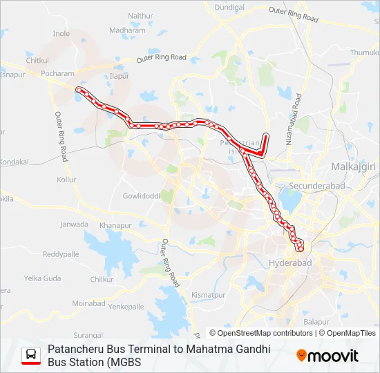 225A Bus Line Map