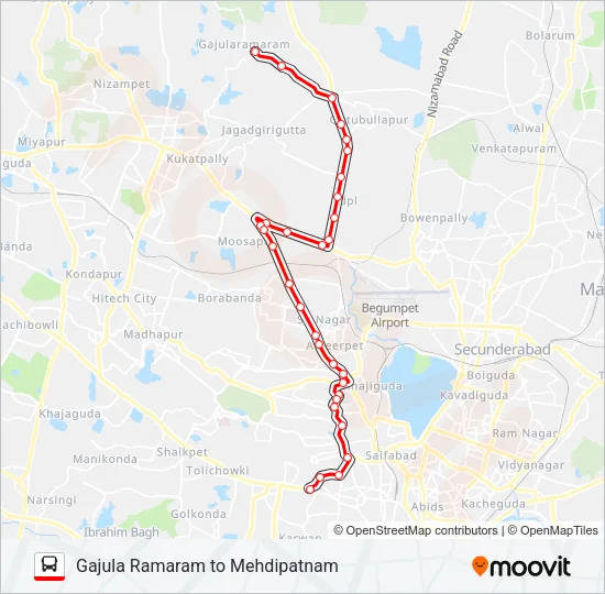 171M Bus Line Map