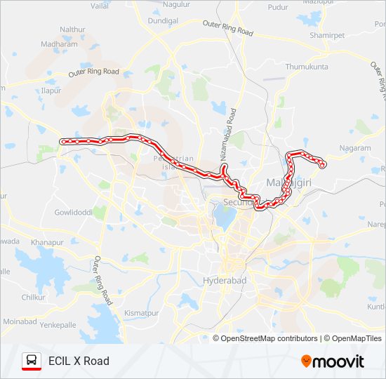 Hyderabad Route Map Directions 16A226L Route: Schedules, Stops & Maps - Ecil X Road (Updated)