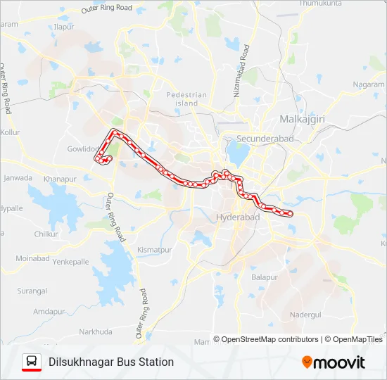 118D/W Bus Line Map