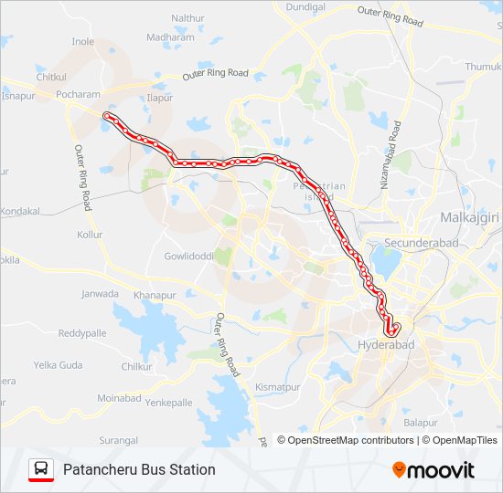 218C bus Line Map