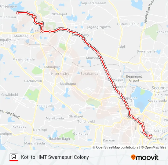 224H Bus Line Map