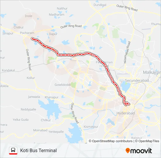 223A Bus Line Map
