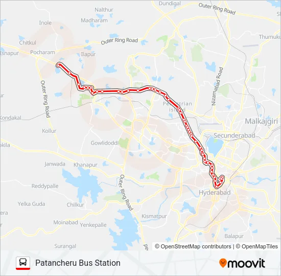 223A Bus Line Map