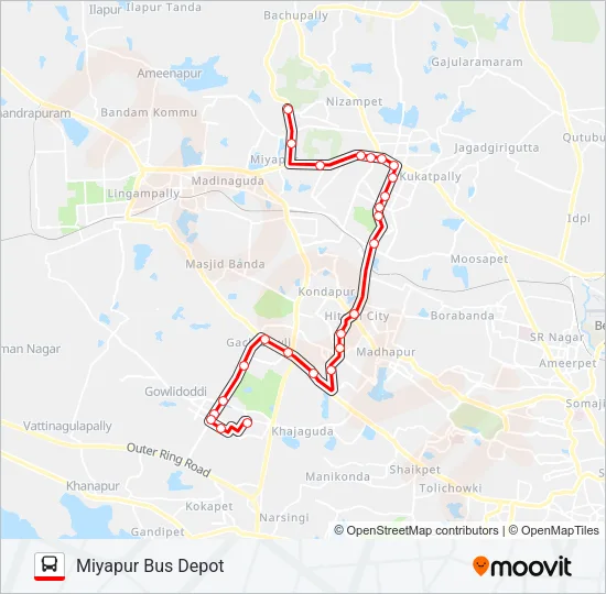 195D Bus Line Map