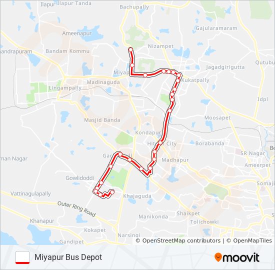 195d Route Schedules, Stops & Maps Miyapur Bus Depot (Updated)