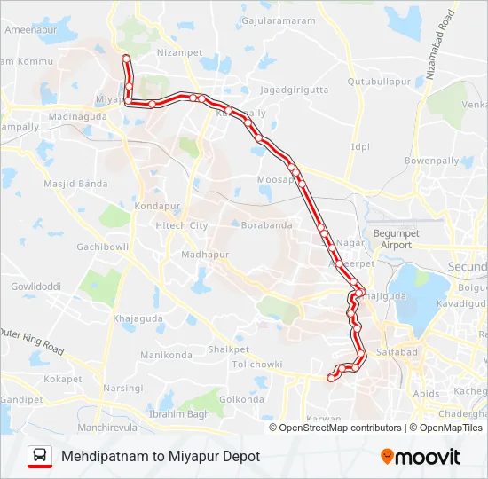 19M/224 Bus Line Map