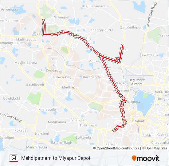 19M/224 bus Line Map