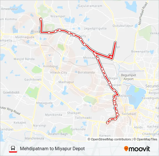 19M/224 Bus Line Map