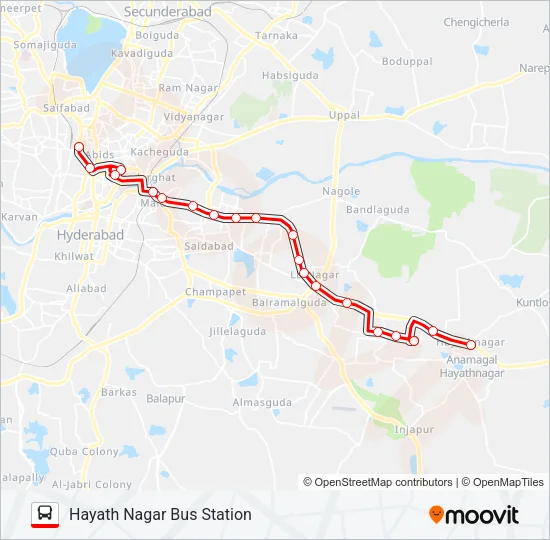 208R Bus Line Map