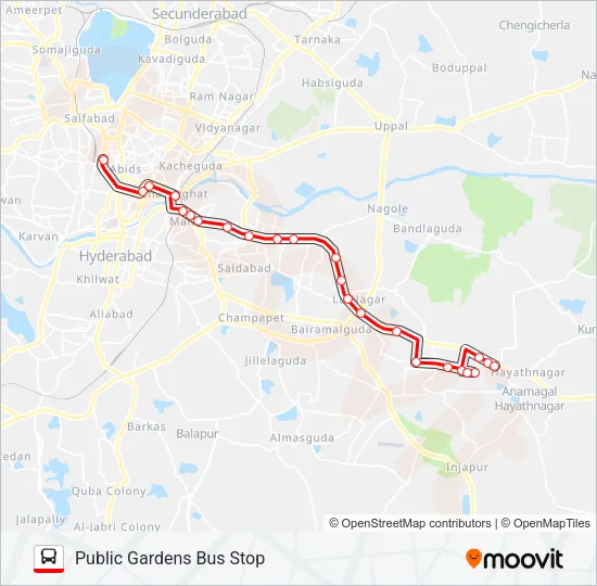 208R Bus Line Map