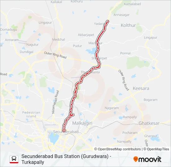 22T Bus Line Map