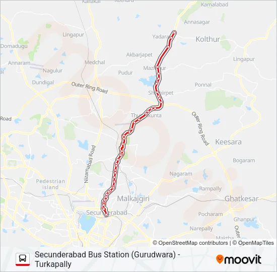 22T Bus Line Map