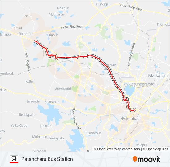 Hyderabad In Which Direction 225 Route: Schedules, Stops & Maps - Patancheru Bus Station (Updated)