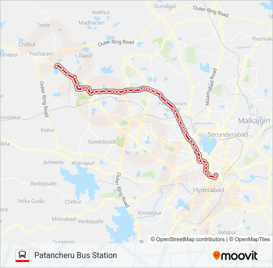 225 Bus Line Map
