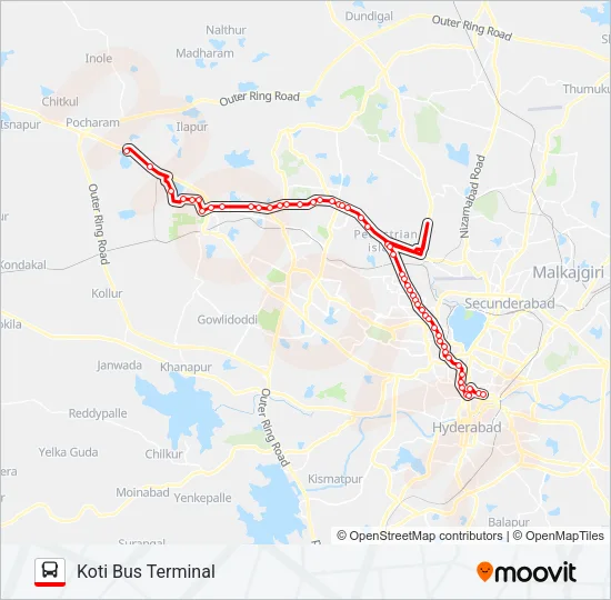 225 Bus Line Map