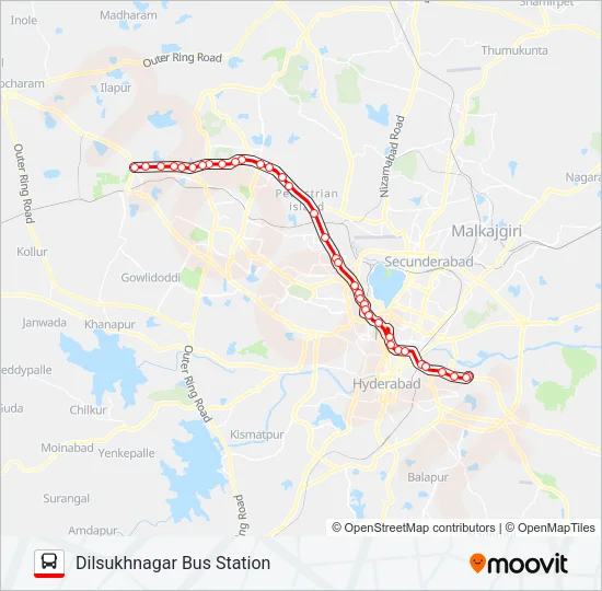 218D Bus Line Map