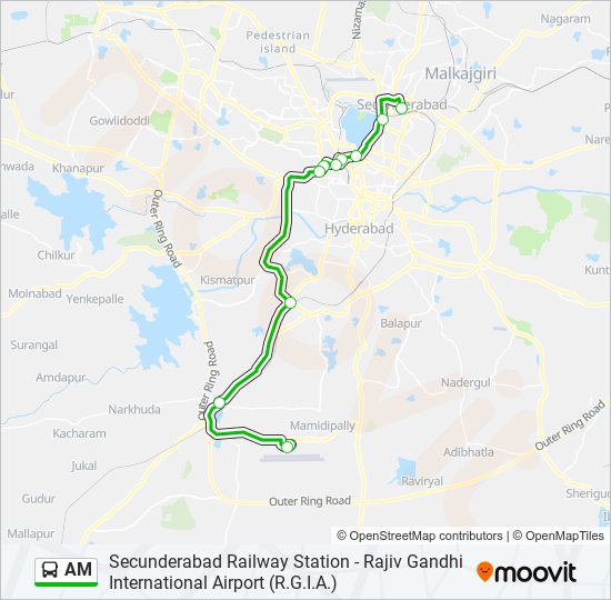 Pushpak Bus Route Map Am Route: Schedules, Stops & Maps - Secunderabad Railway Station (Updated)