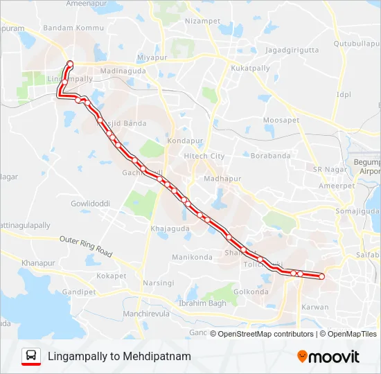 216M Bus Line Map
