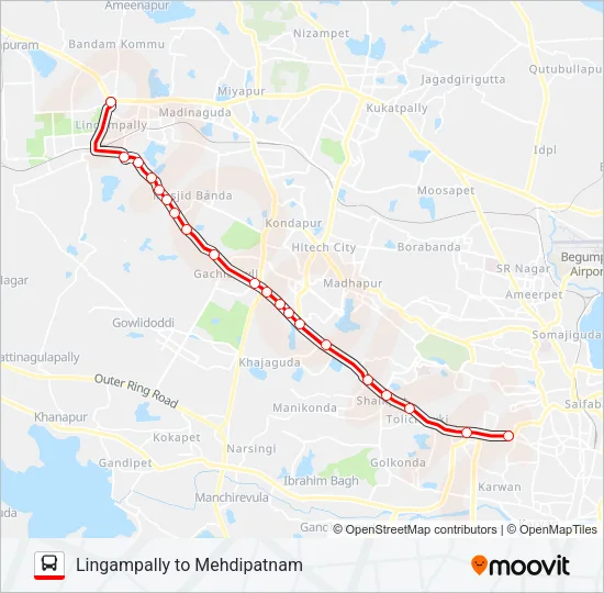 216M Bus Line Map