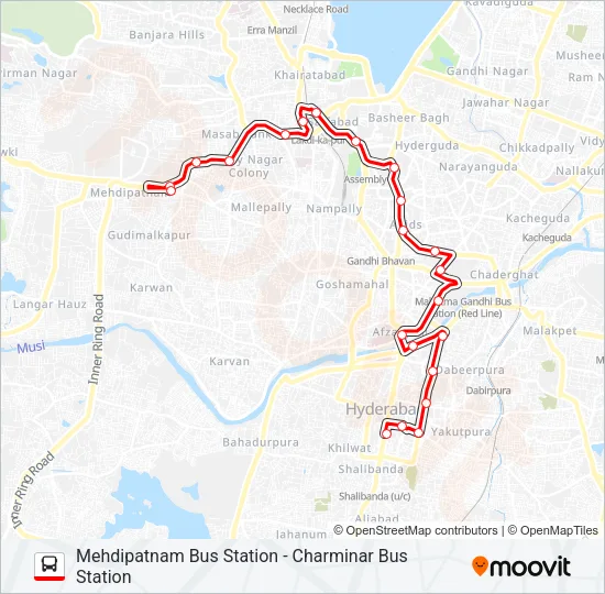 63B Bus Line Map