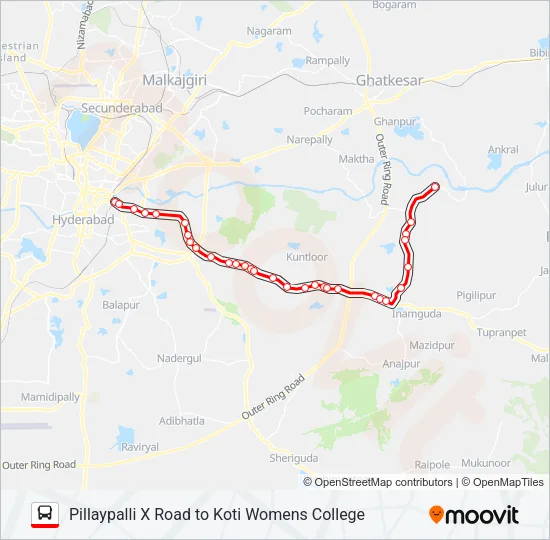 205 Bus Line Map