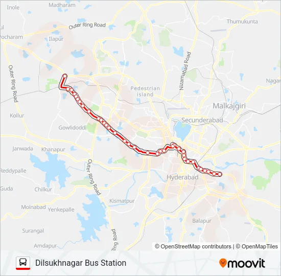 217D/L Bus Line Map
