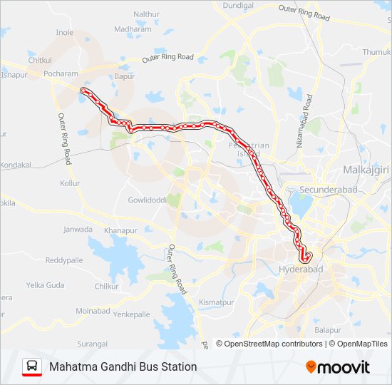 225C bus Line Map