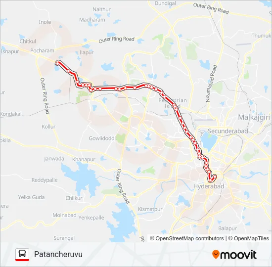 225C Bus Line Map