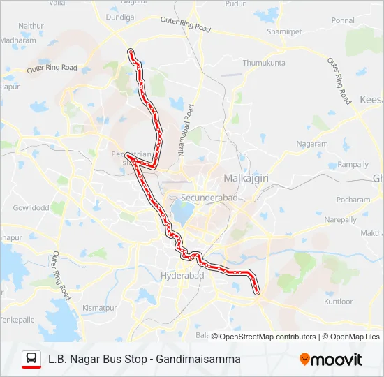 158J/272G Bus Line Map