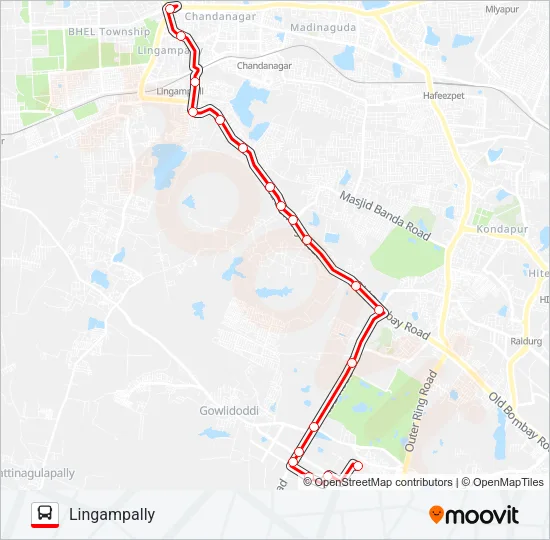 216L/W Bus Line Map