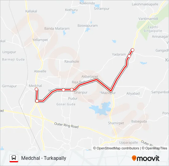 229T Bus Line Map