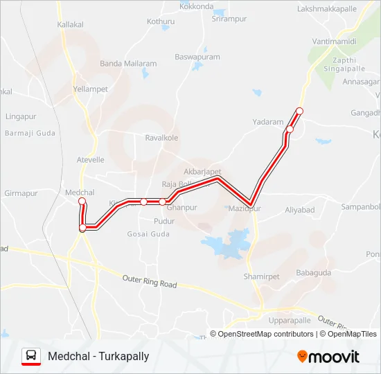 229T Bus Line Map