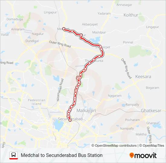 211P Bus Line Map