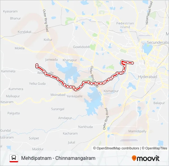 288R Bus Line Map
