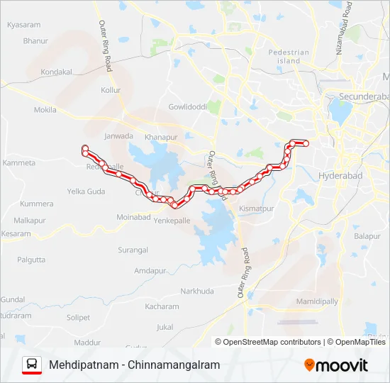 288R Bus Line Map