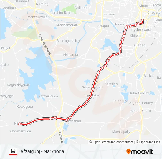 251N Bus Line Map