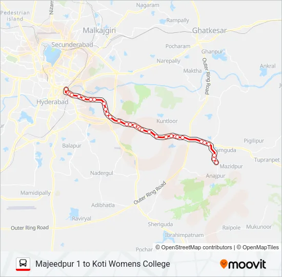 205M Bus Line Map
