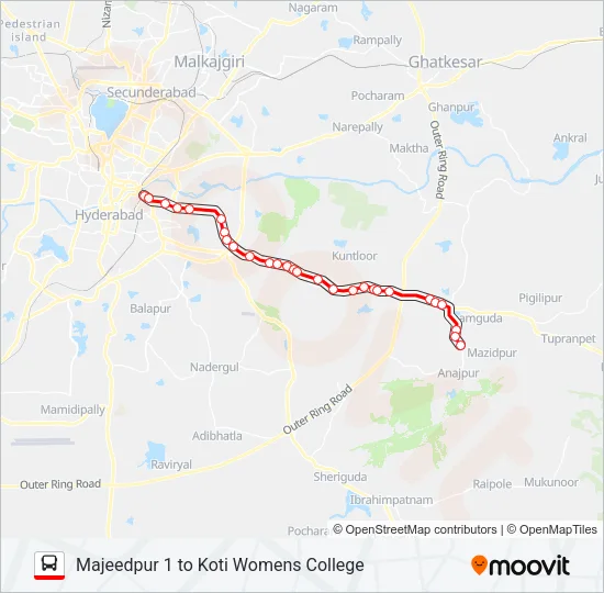205M Bus Line Map