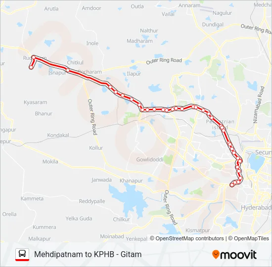 218/19M Bus Line Map