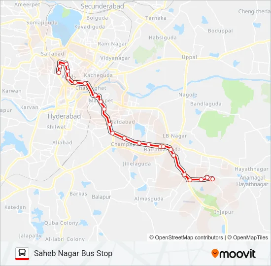 293 Bus Line Map