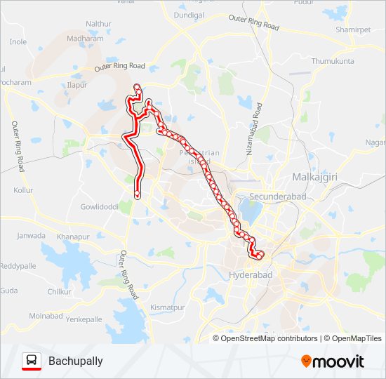 287N bus Line Map